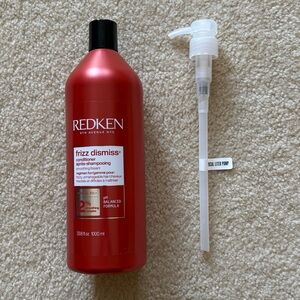 NWT Frizz Dismiss Sulfate-Free Conditioner and NWT AG Care Jumbo Liter Pump.